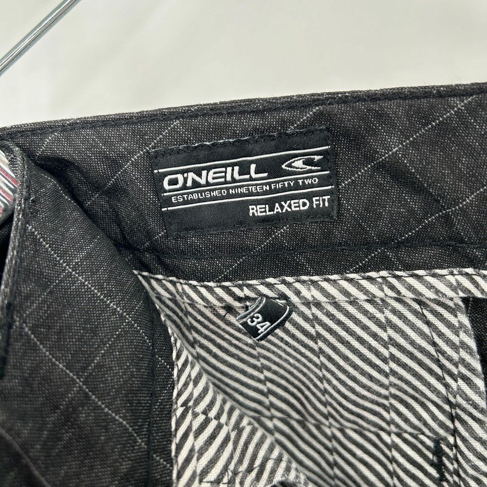 O'NEILL Men's Charcoal Gray Plaid Casual Shorts Size 34 - Picture 3 of 4